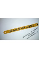 Христианский кожаный браслет "Jesus is my life"